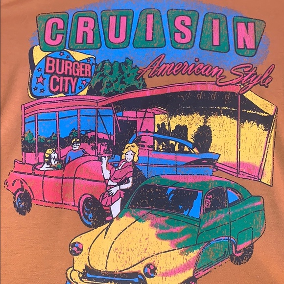 SHEIN Tops - Orange “CRUISIN” Graphic T-Shirt